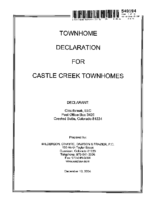 Decs Castle Creek HOA recorded